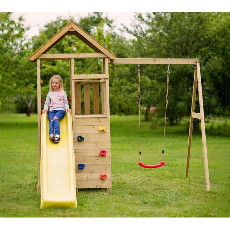 Wendi Toys Holz 'Pelikan', inkl. Picknicktisch, Schaukel und Rutsche, Natur, 280 x 270 x 270 cm, max. Belastbarkeit 50 kg – Bild 5