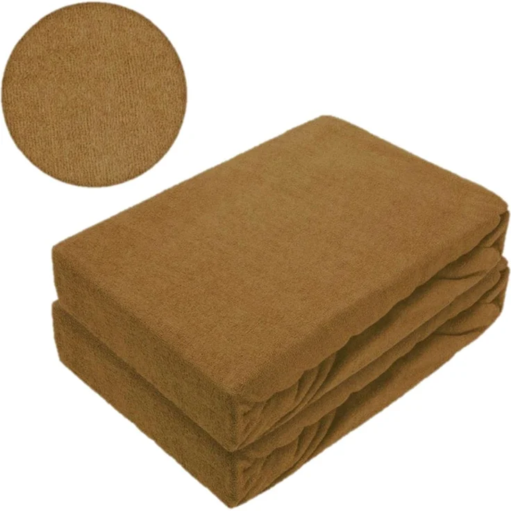 Doppelpack Marke Frottee Spannbettlaken Nougat 180 x 200 cm – Bild 2