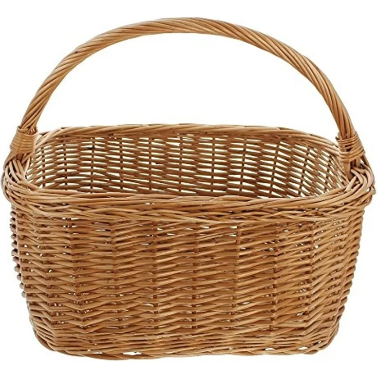 Einkaufskorb Eckig , großTragekorb Bügelkorb Einkaufstasche Picknick Korb Tasche – Bild 2