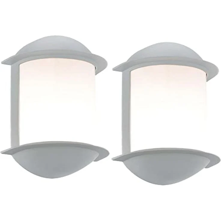 2er Set LED Wandleuchte, Aluguss, silber, weiß, H 22 cm – Bild 1