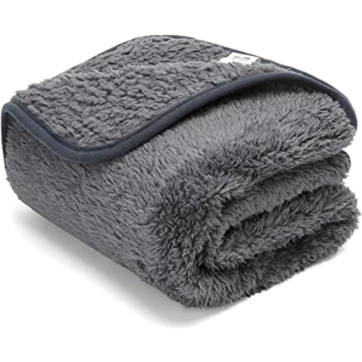 Nobleza Hundedecke Weiche Fleecedecke Waschbare Deck für Haustier Hunde Katzen Welpen Weiche Warme Matte, Grau 160 * 120cm – Bild 2