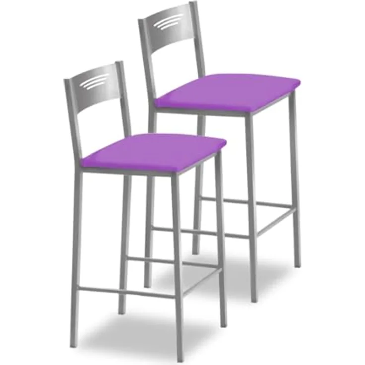 ASTIMESA Zwei Küchenhocker, 60 cm, Kunstleder, Aubergine (TAB60BE)