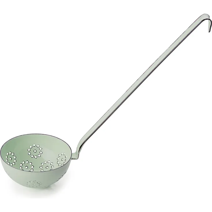 RIESS 0310-006 Schaumlöffel Kelle 9 cm Durchmesser, Emaille, nilgrün