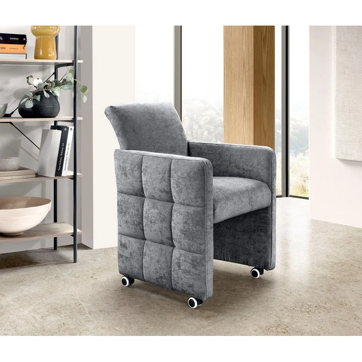 exxpo - sofa fashion Esszimmersessel Barista, Loungesessel auf Rollen mit hoher Bodenfreiheit, Barista Clubsessel auf Rollen mit schmalen Armlehnen, modernes Design – Bild 2