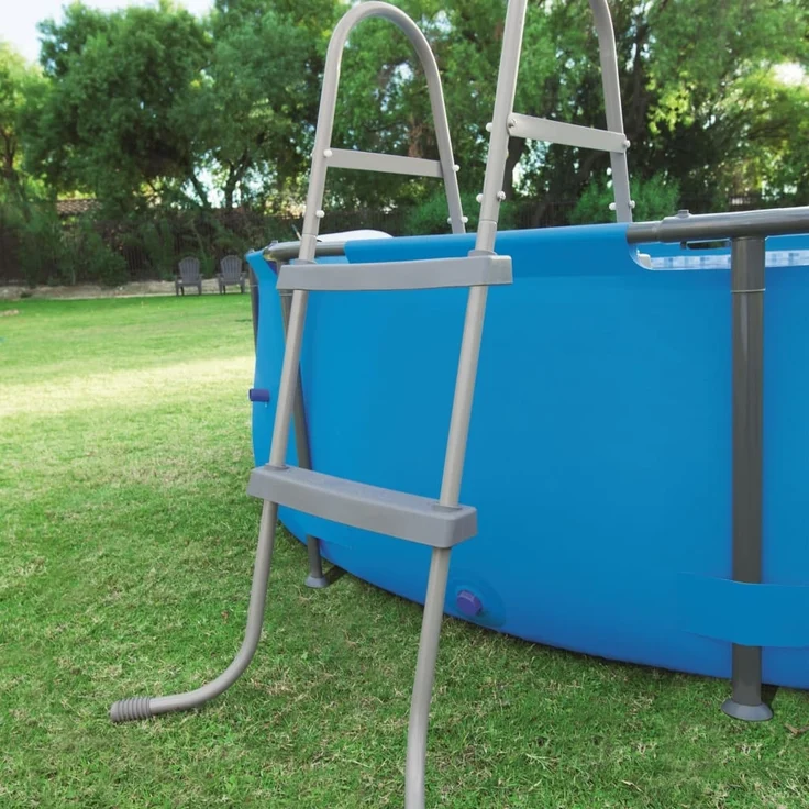 Bestway 'Flowclear' Poolleiter, 2 Stufen, für Pools bis 84 cm Höhe, Metall/Kunststoff Grau – Bild 3