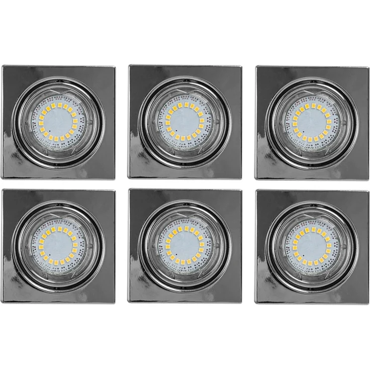 6x LED Einbaustrahler, Metall, chrom, D 9 cm – Bild 1