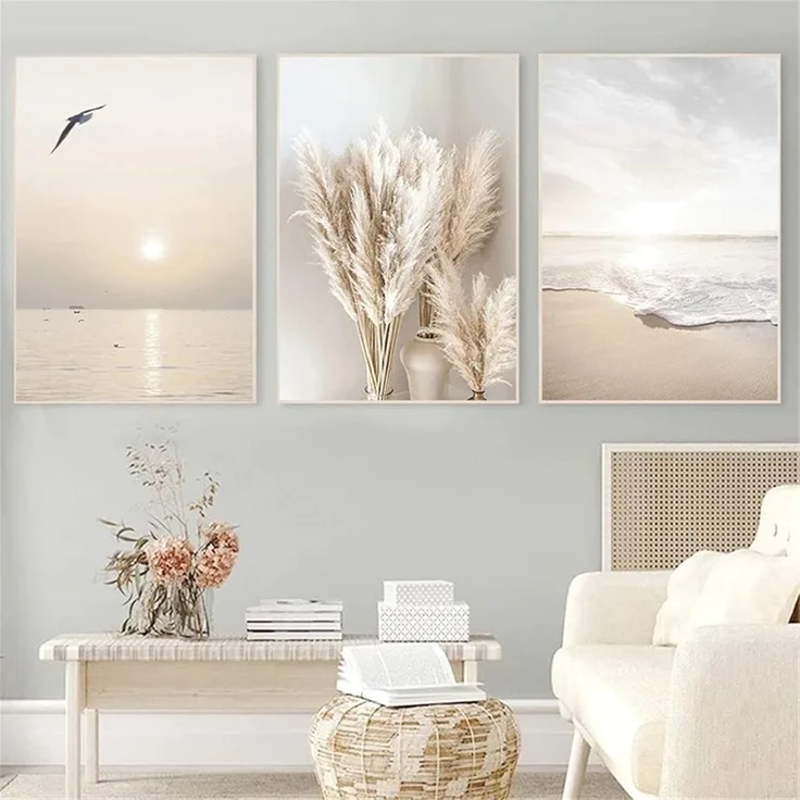 3er Poster Set Sonnenuntergang Strand Wandbilder ohne Rahmen 40x50cm