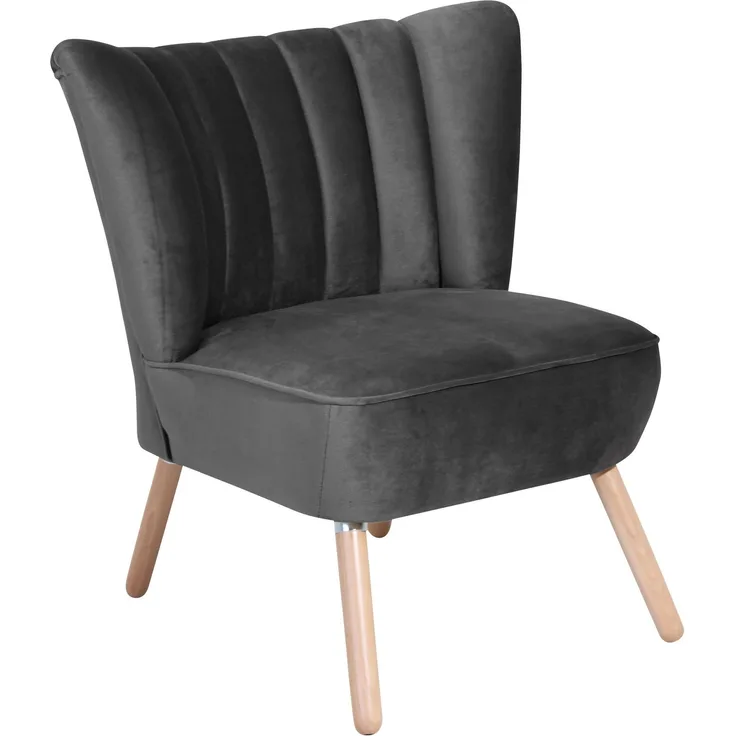 Sessel Kadisha Bezug Samtvelours Buche natur / anthrazit 21105