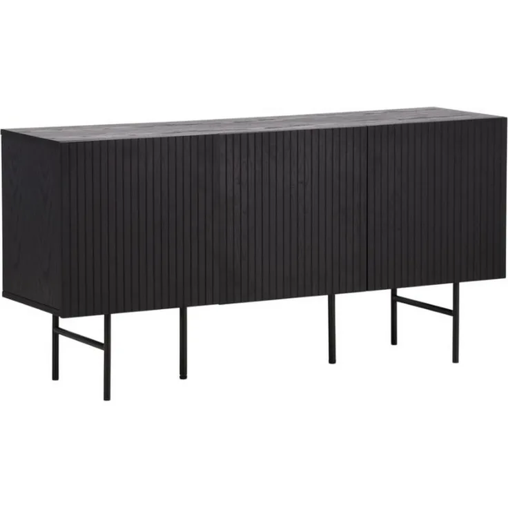 Livetastic Sideboard, Schwarz, Metall und Holzwerkstoff, 150x75x42 cm, stehend mit Drehtüren