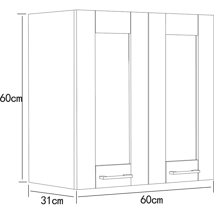 VCM Küchenmöbel Hängeschrank Colura 919367 Weiß H. 60 x B. 60 x T. 31 cm – Bild 5