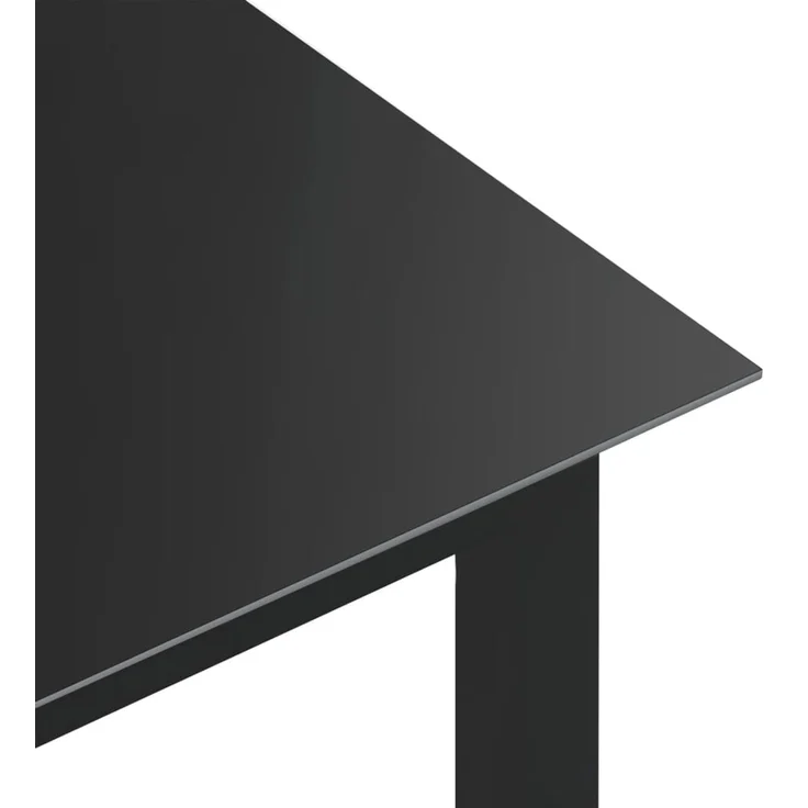 Gartentisch, Beistelltisch, Balkontisch Schwarz 150x90x74 cm Aluminium und Glas – Bild 4