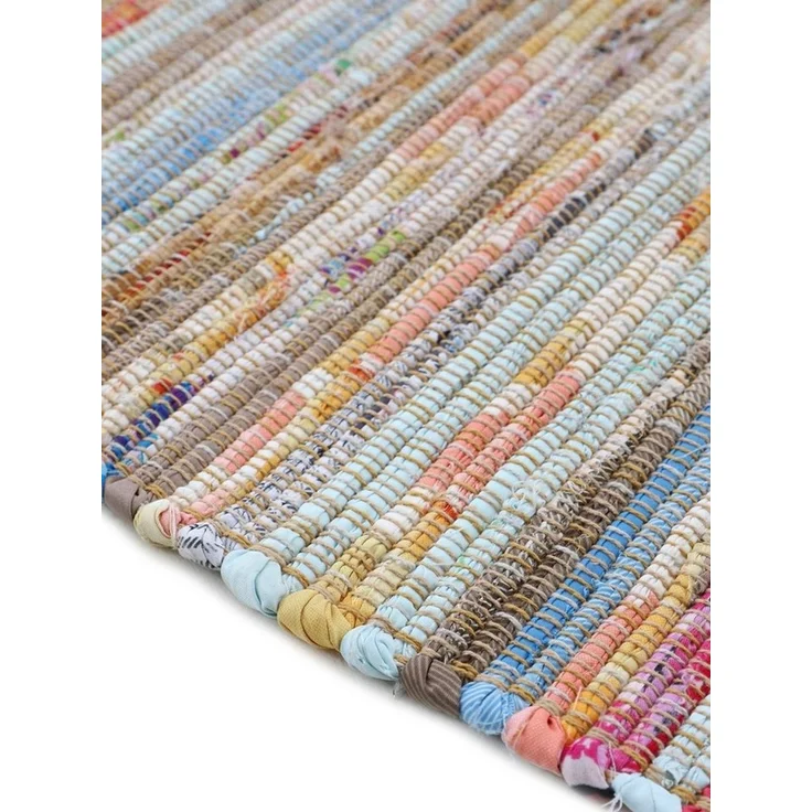 carpetfine 'Kelim Chindi' Teppich, Wendeteppich, rechteckig, Höhe: 6 mm, handgewebt, mit Fransen, Taupe, 160x230 cm – Bild 4
