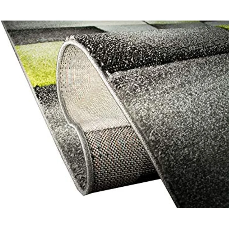 Carpetia Teppich Moderner Teppich Kurzflor Wohnzimmerteppich karo abstrakt grün grau, rechteckig, Höhe: 13 mm – Bild 5