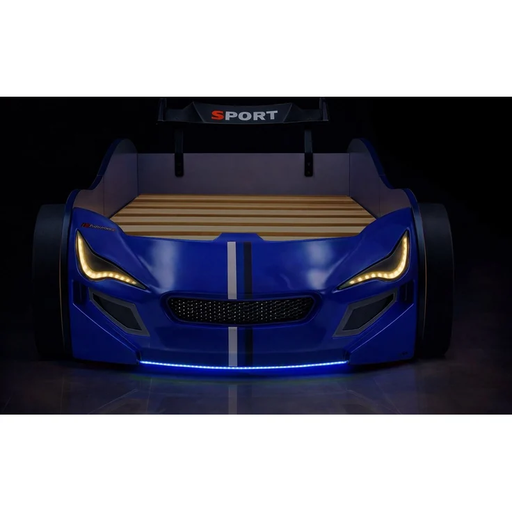 Aileenstore Autobett TURBO GTE (ohne Zubehör), Kinderbett 90x200, Lattenrost,LED,Unterbodenlicht,Sound,Fernbedienung – Bild 2