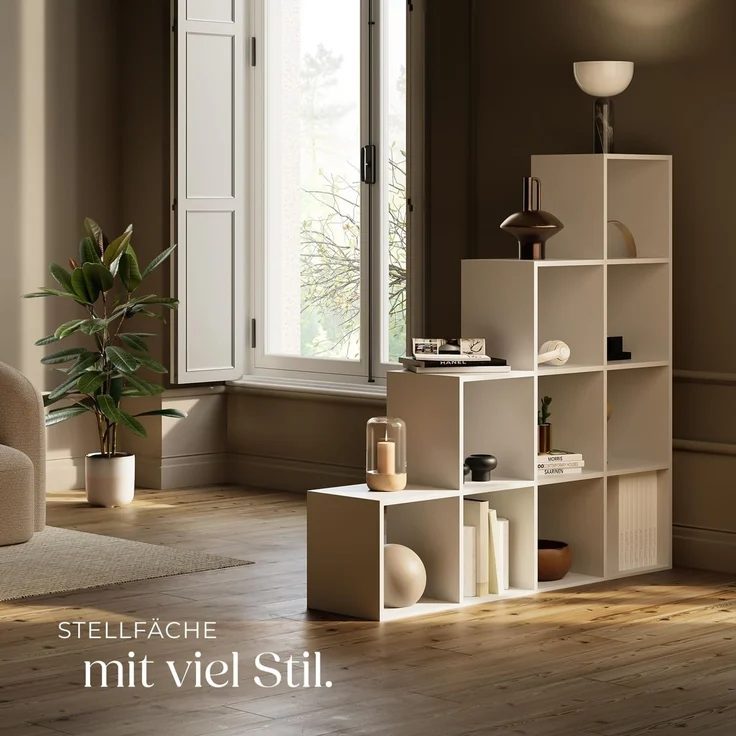 tectake Bücherregal Talisa, Einzelstück, praktisches Würfeldesign – Bild 2