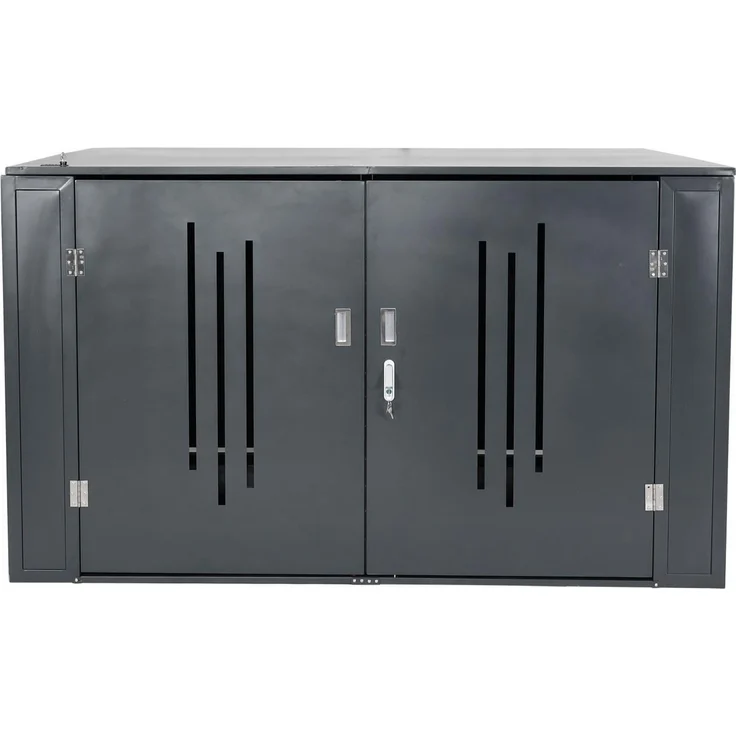4er-Fahrradgarage HWC-K64, Gerätehaus Fahrradbox mit Deckel, abschließbar Metall 121x202x150cm, anthrazit – Bild 8