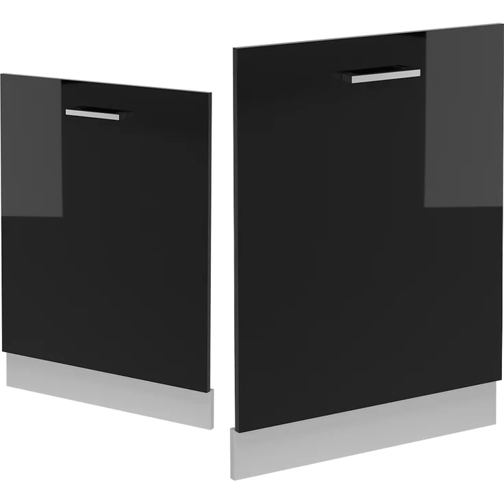 Geschirrspülblende R-Line Schwarz Hochglanz 60 cm ohne Arbeitsplatte Vicco – Bild 4