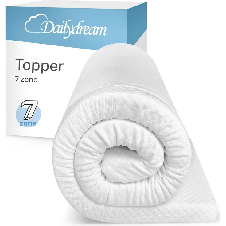 Dailydream Komfortschaum Matratzentopper Model "S/M", 180x200x4cm, Edition "7-Zone"