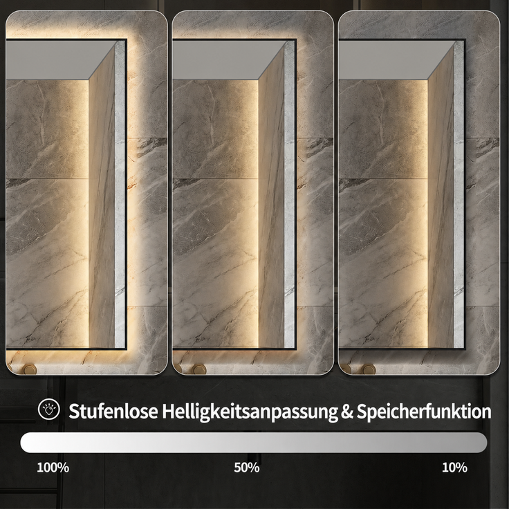Badezimmerspiegel 60x80 cm mit LED-Hintergrundbeleuchtung, Anti-Beschlag, Silber – Bild 6