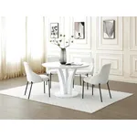 Vente-unique - VIALETA Esstisch Holz, Platte Weiß - B 120 cm x H 75 cm x L 120 cm