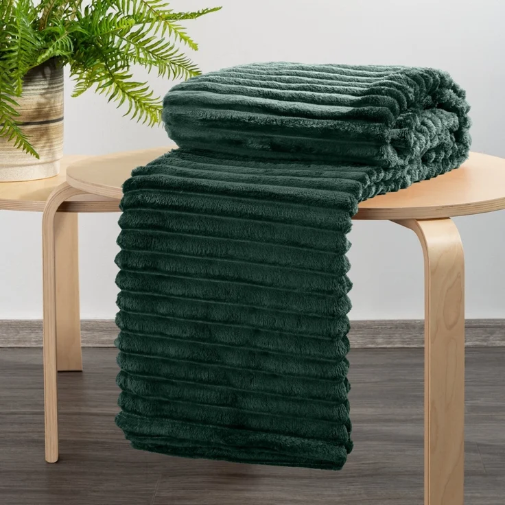 Wohndecke SOFT Design91 Streifen Steppung Gestreifte Decke Gesteppte Sofadecke 70x160 cm grün – Bild 7