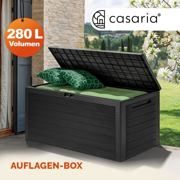 Auflagenbox "Holzoptik" klappbar Deckel 120x46x57cm – Bild 8