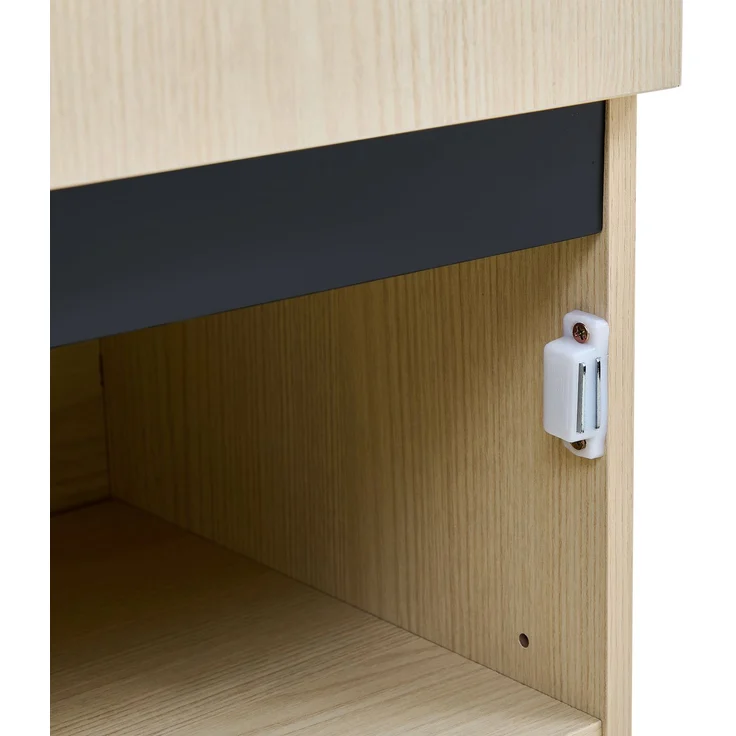 Schmaler Garderobenschrank mit Spiegel und ausziehbarer Kleiderstange – Moderner Flurschrank, platzsparender Garderobenschrank für Flur, Schlafzimmer und Wohnung.[OLD SKU: GL3812N]--Holz--54x34.5x179.5cm--YOUDENOVA – Bild 9