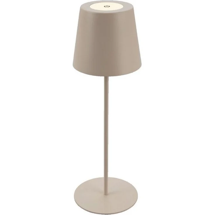 TRANGO LED Tischleuchte, Beige LED Tischlampe 2017-03C kabellos & Touch stufenlos dimmbar 3 Watt 2700K warmweiß IP44 Spritzwassergeschützt Tischleuchte Akku Aufladbar, für Schlafzimmer Garten Restaurant Bar Terrasse Camping – Bild 4