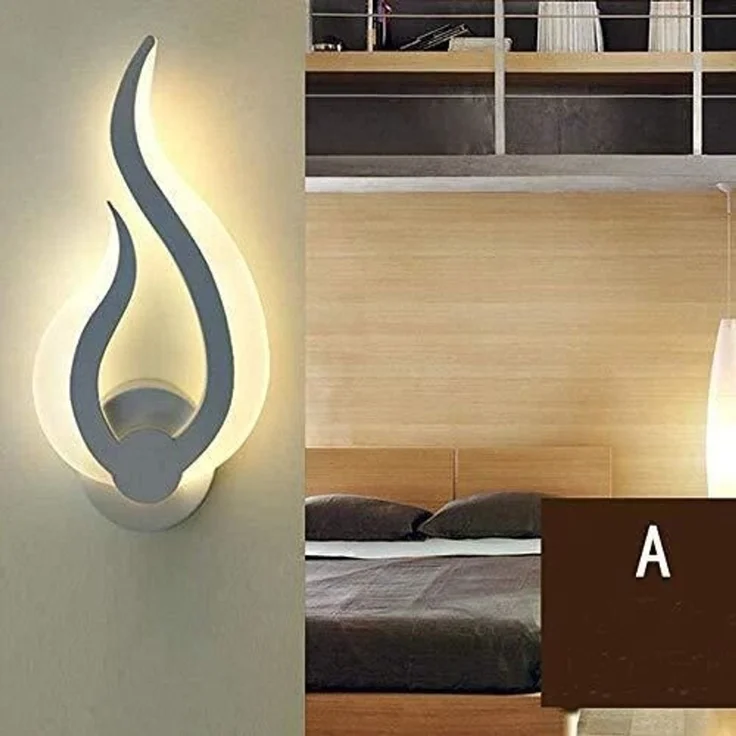DELIPOP – 10 – W – LED – Wandleuchte, 3000 K Weiß, moderne Wandleuchte für Schlafzimmer, Wohnzimmer, Flur – Flammen – Design – warmes Licht – 34x16,4x4cm – Bild 2
