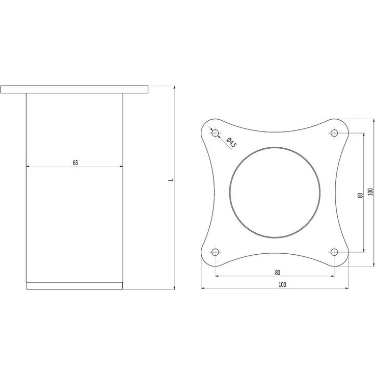 SO-TECH® Möbelfuß QUEBEC II Chrom poliert, Möbelbeine aus Aluminium, (4-St), Höhe 70 mm, 65 x 65 mm, passend für feststehende Möbel – Bild 2