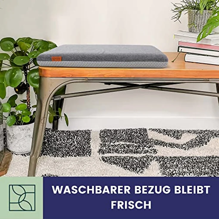 DYNMC you Sitzkissen Stuhlkissen 40x40 - Eckig Set Mittelhart, Sitzkissen Bank Memory Schaumstoff - Sitzpolster Stuhl – Bild 10