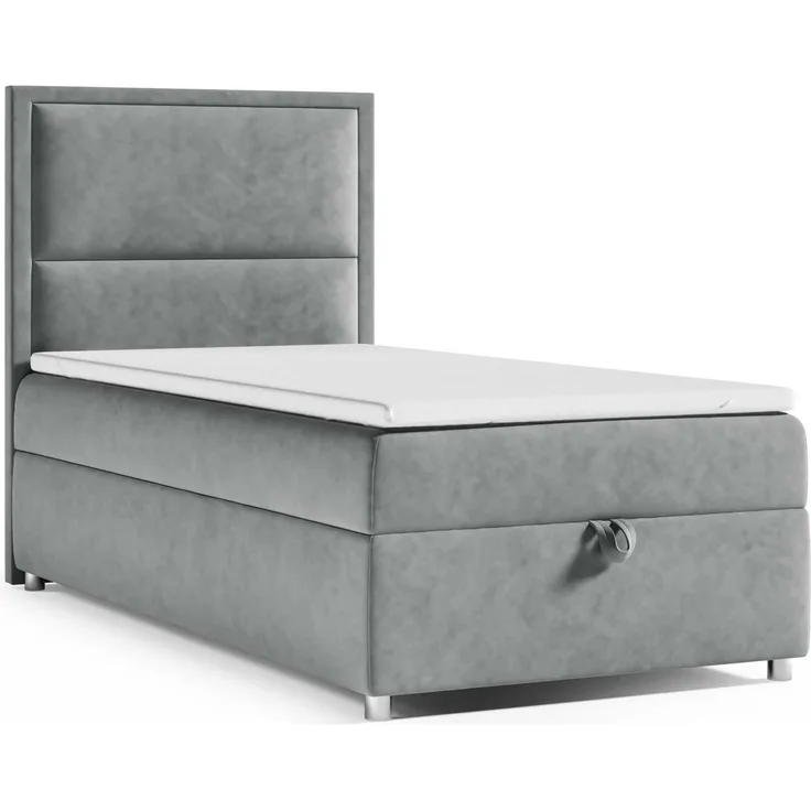 Best for Home Boxspringbett K11 SINGLE mit Bettkasten (Grau 90x200)
