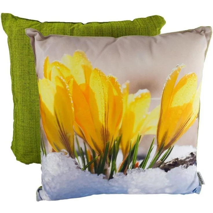 Outdoor Kissen Herbst 45x45x12cm wetterbeständig mit herbstlichen Motiven Krokusse – Bild 3