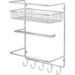 mDesign Küchenrollenhalter Papierrollenhalter Regal Organizer Metall Silber