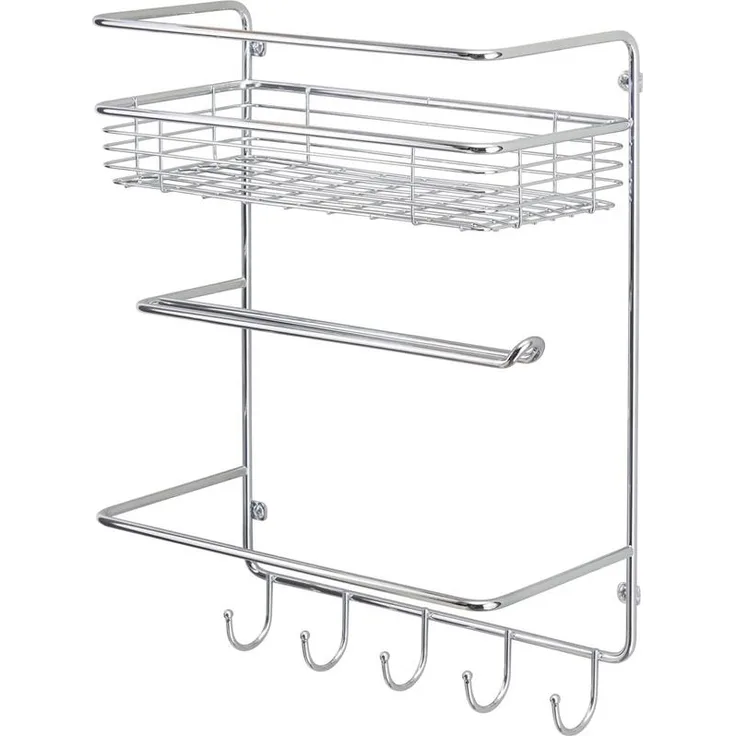 mDesign Küchenrollenhalter Papierrollenhalter Regal Organizer Metall Silber