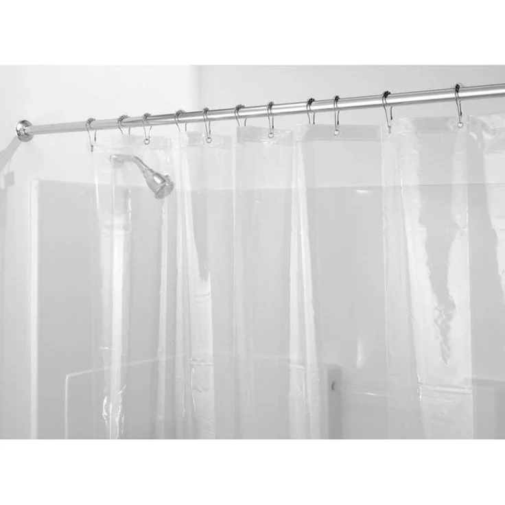 Duschvorhang XL Duschabtrennung Spritzschutz 243,8 cm lang mDesign Transparent – Bild 3