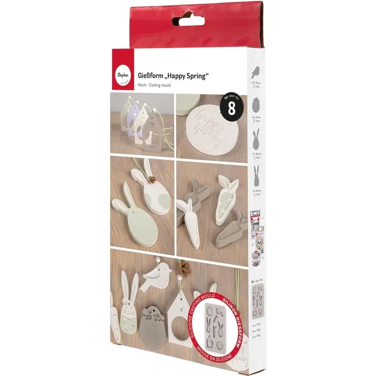 Silikongießform Happy Spring, 8 Formen