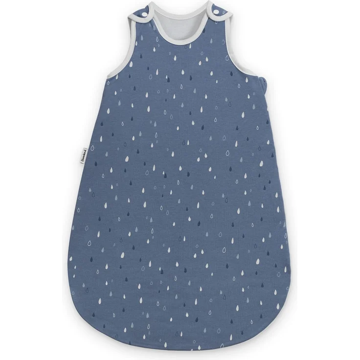 Ehrenkind® Baby Sommerschlafsack Rund | Bio-Baumwolle | Sommer Schlafsack Gr. 74/80 Jeansblau Tropfen | Schlafsack Baby Schlafsack Kinder