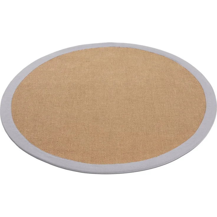 carpetfine Sisalteppich Sisal, rund, Höhe: 5 mm, mit farbiger Bordüre, Anti-Rutsch Rückseite – Bild 3