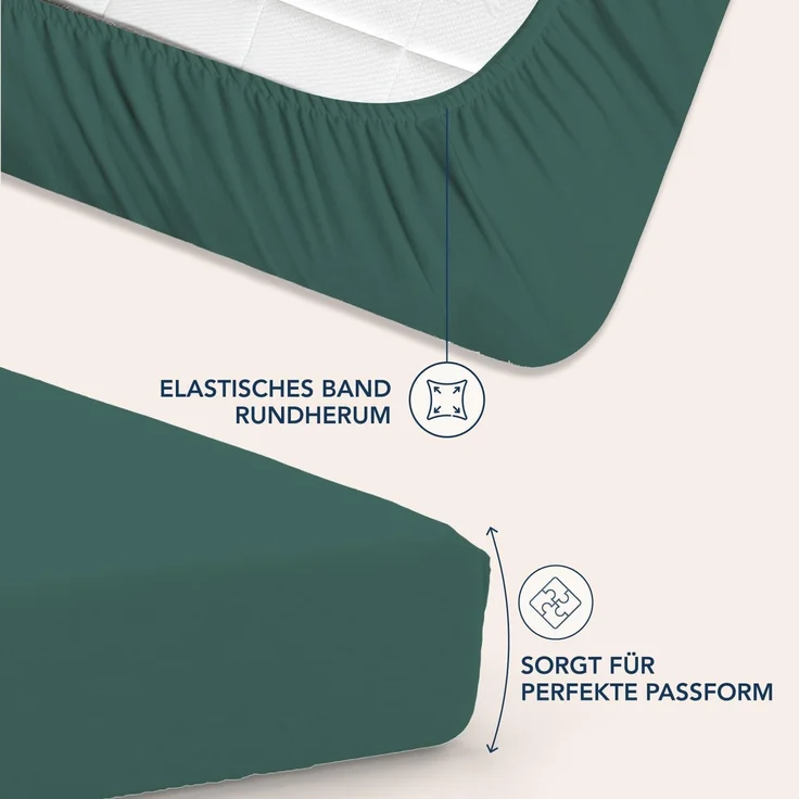 Dreamzie Spannbettlaken 90x190 cm - 35 cm Tiefe Tasche - 100% Mikrofaser Bettlaken - Petrolgrün, Schadstoffgeprüft (Oeko TEX), Bettlaken mit Gummizug – Bild 3