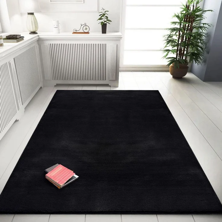 Vimoda Teppich Bobby, Anti Rutsch Waschbar, kuschelig, Rechteckig, Höhe: 10 mm, Fellteppich Uni, Wohnzimmer, Schlafzimmer, Küche – Bild 4