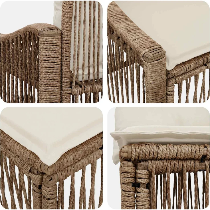 vidaXL Gartensofa-set 9 pcs Beige Poly-Rattan 3436110 – Bild 6
