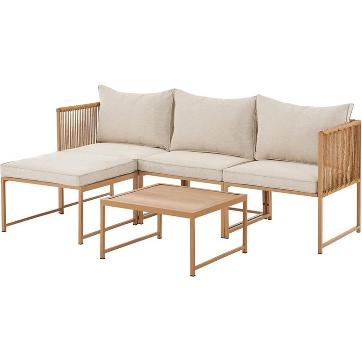 SVITA Gartenlounge-Set DETROIT, (Modul-Set), Gartenmöbel Flexibel Sofa Tisch Sessel Ottoman – Bild 2