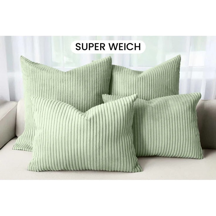 Amilian Dekokissen - Kissen Set 4er - Sofakissen mit Füllung 2x 50x50 + 2x 35x45cm, (4 Stück) Kuschelkissen - Zierkissen mit Kissenfüllung - Couchkissen – Bild 2