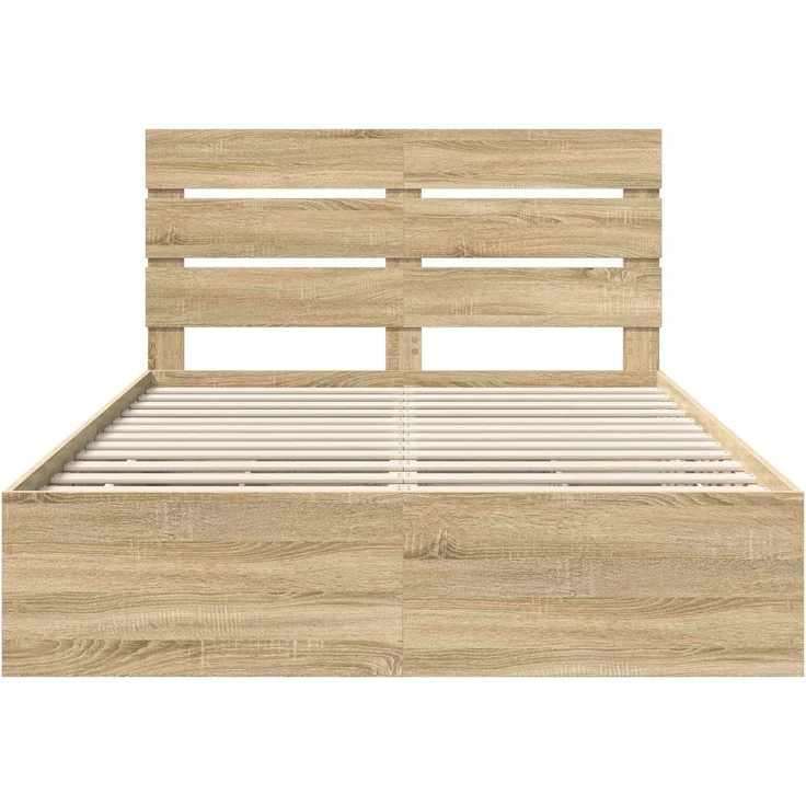 vidaXL Bettrahmen Sonoma-Eiche 140 x 200 cm Ingenieurs Holz 3411829 – Bild 8