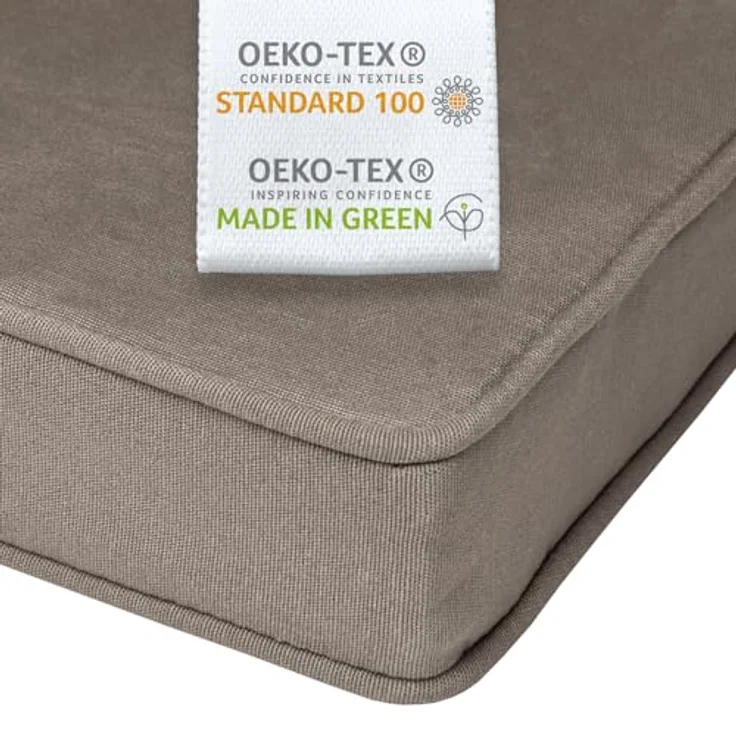Beautissu Bankauflage Loft BK, 120x48x5cm, taupe, robustes Sitzkissen mit abnehmbarem Bezug und Reißverschluss – Bild 5