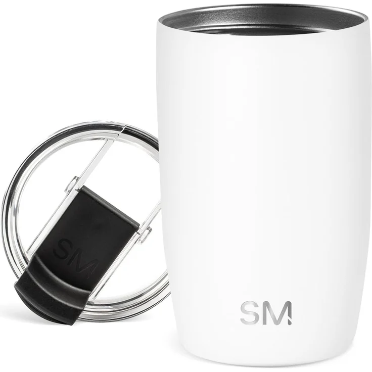 Simple Modern Thermobecher Kaffeebecher to go mit Klappdeckel | Isolierter Edelstahl-Kaffeebecher | Geschenke für Frauen und Männer | Voyager | 350ml | Winter White