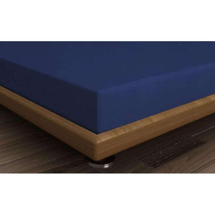 L'essentiel Maison 'Sax Blue' Ranforce Einzel-Spannbettlaken (DE), Sax Blue, 200+30 x 100 cm – Bild 2