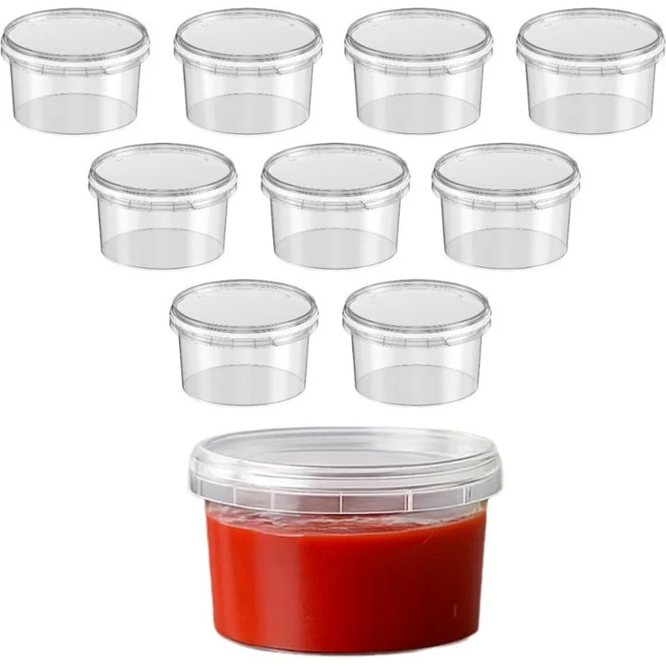 mikken Frischhaltedose Frischhaltebox 240 ml Gefrierdose Kunststoffdose Plastikdose, (Spar-Set, 10-tlg, Vorratsset), Heiß- & Kaltabfüllung, luftdicht, auslaufsicher