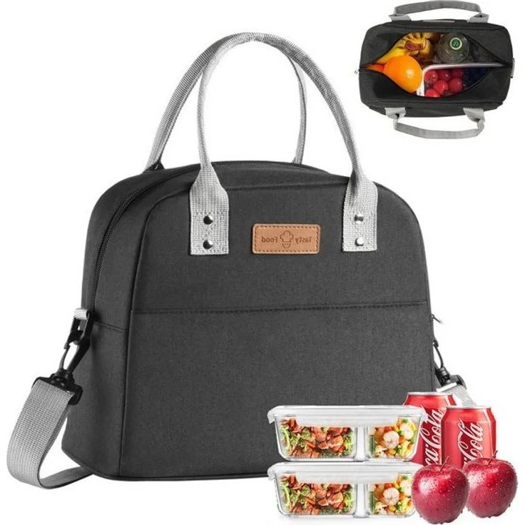 BlingBin Thermobehälter kühltasche, Lunchtasche Isolierte Lunchbox Bag, kationisches Oxford-Gewebe, verdickte Aluminiumfolie, (1er Set, 1-tlg, 1 x Lunchtasche 29x23x16cm), Tragbar wasserdichtes Lunchtasche für Arbeit Schule Büro Picknick – Bild 4